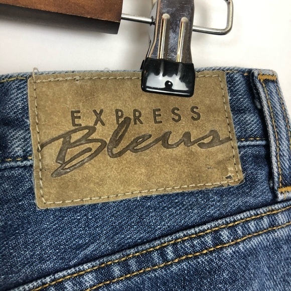 Vintage Y2K Express Bleus Blue Jeans Juniors Size 9/10 Straight - Picture 5 of 14